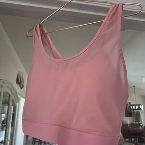 Women's Pink Mesh-Back Sports Bralette